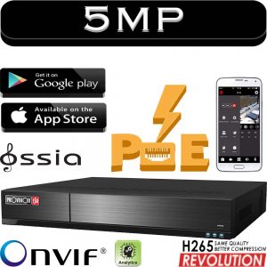 מערכת nvr ל 4 מצלמות אבטחה רזולוציה 5MP כולל סוויץ PoE מובנה דיסק 1Tb