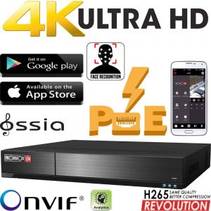 מערכת nvr ל 16 מצלמות אבטחה רזולוציה 8MP כולל סוויץ PoE מובנה דיסק 2Tb